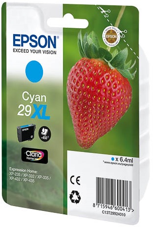 Epson Strawberry 29XL Cartuccia d'Inchiostro Ciano Originale - Resa Elevata (XL), 6,4 ml, Fino a 450 Pagine