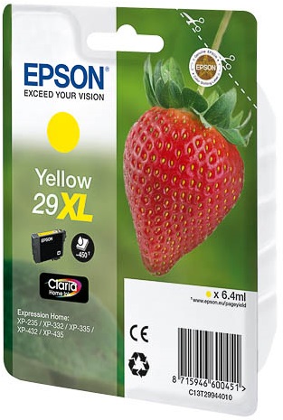 Epson C13T29944012 Cartuccia d'Inchiostro Giallo 29XL - Resa Elevata (XL), 6,4 ml, Circa 450 Pagine, Compatibile con Expression Home XP Series