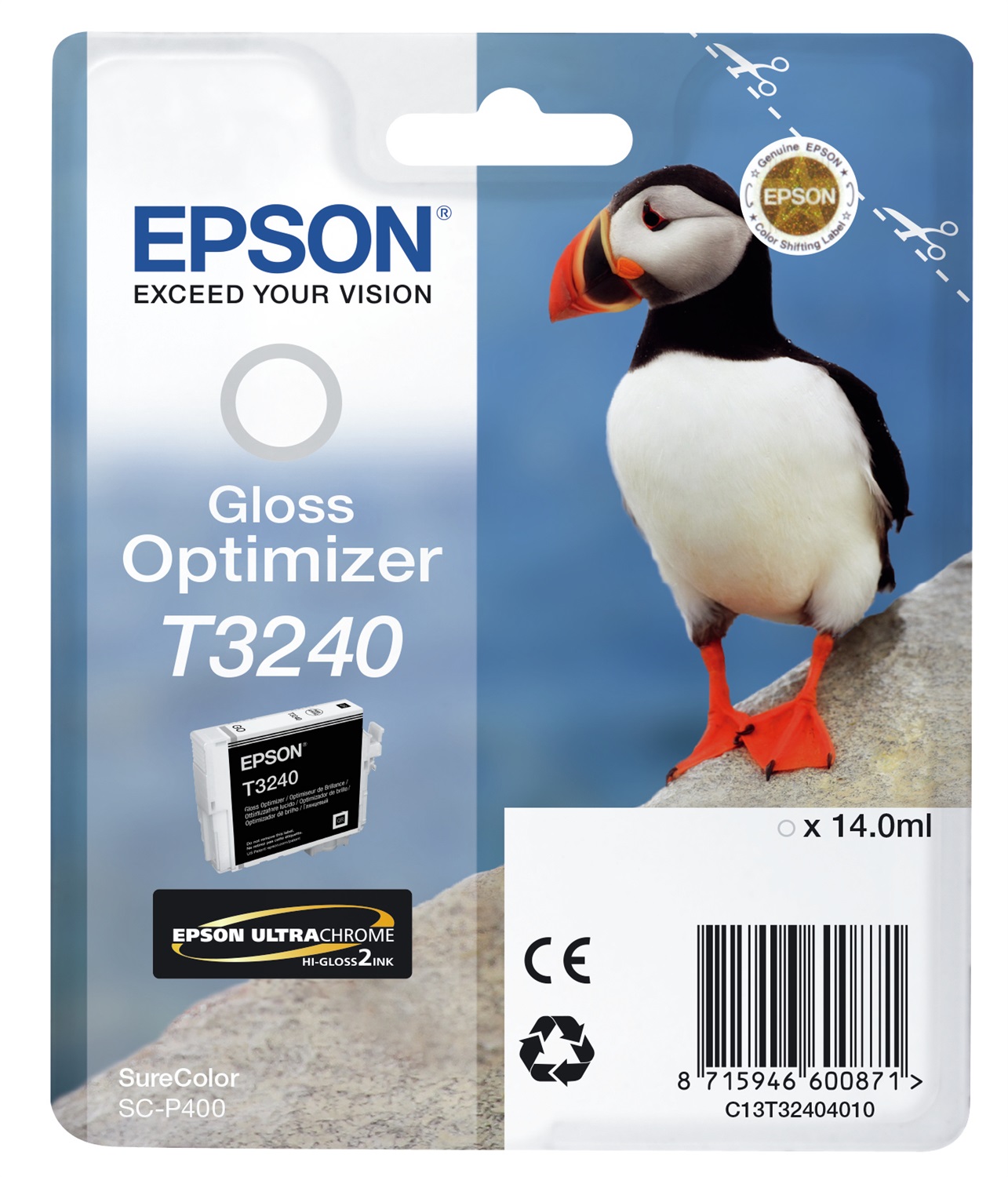 Epson T3240 Cartuccia d'Inchiostro Gloss Optimizer 14ml per SureColor SC-P400 - Resa di circa 3350 pagine