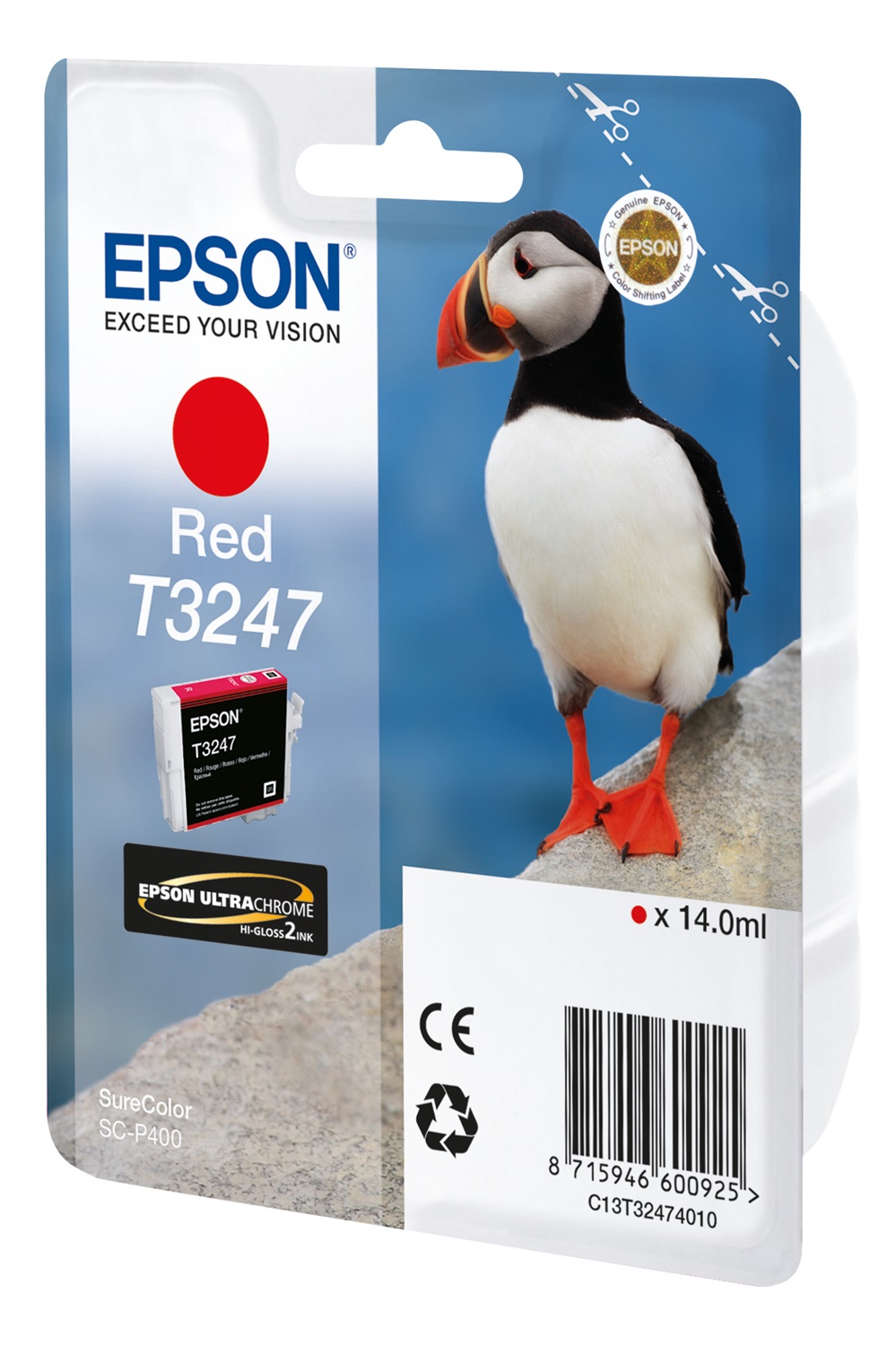 Epson T3247 Cartuccia d'Inchiostro Rosso Originale - 14ml, 980 Pagine, Compatibile con SureColor SC-P400