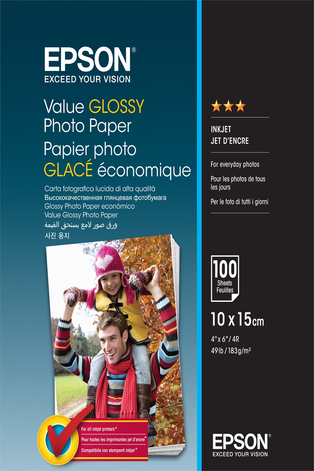 Epson Value Glossy Photo Paper - 10x15cm - 100 Fogli - Lucida - 183 g/m²