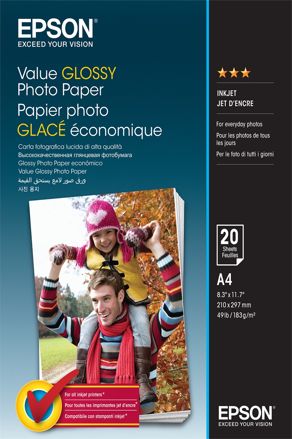 Epson Value Glossy Photo Paper - A4 - 20 Fogli - Lucida - 183 g/m²