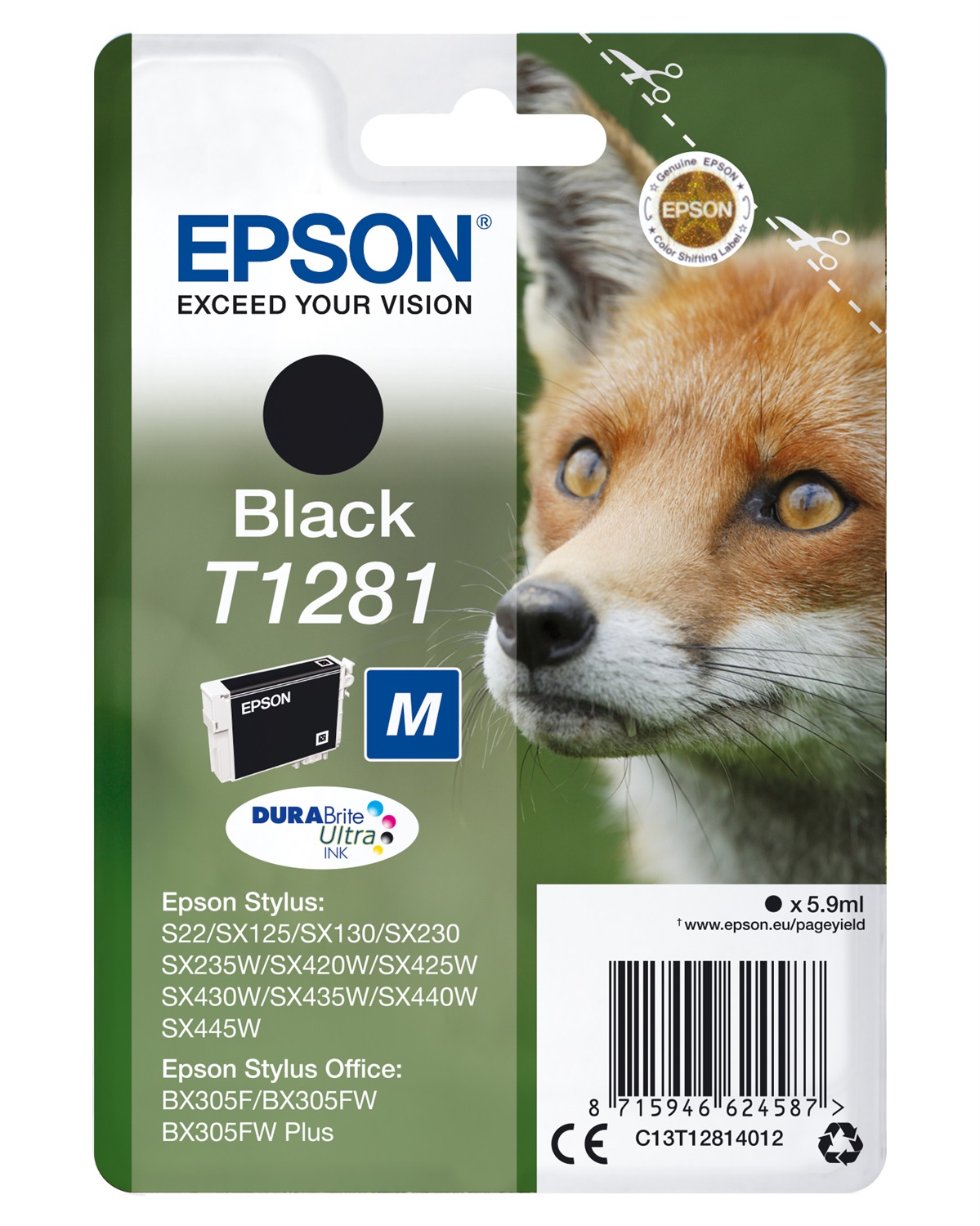 Epson T1281 Cartuccia Nero DURABrite™ Ultra - 5,9 ml, Compatibile con Stylus e Office