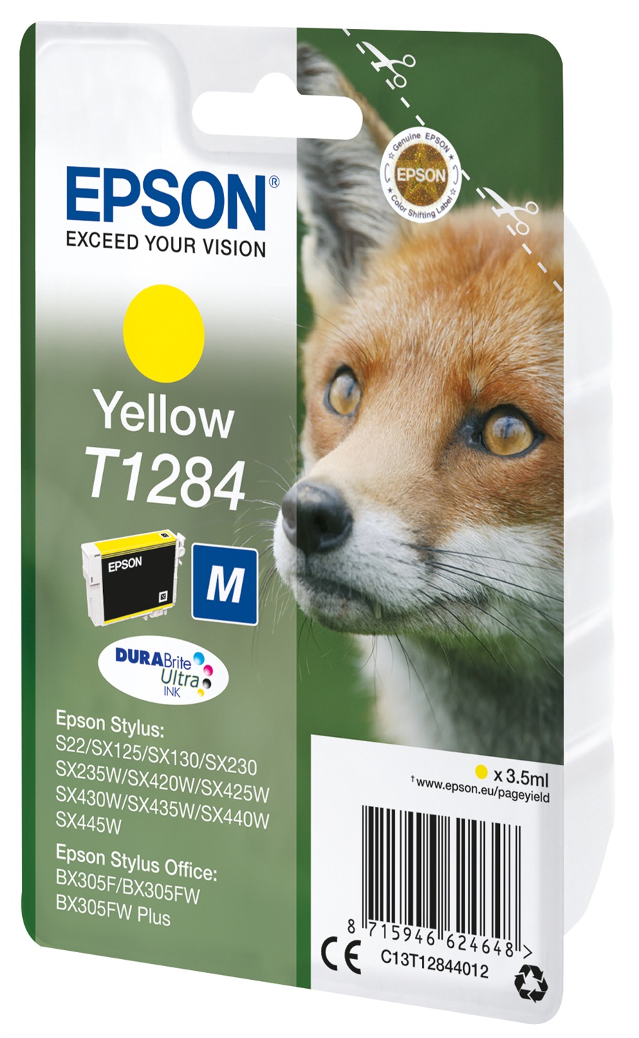 Epson T1284 Cartuccia Giallo DURABrite™ Ultra - 3,5 ml, Compatibile con Epson Stylus e Office BX305F