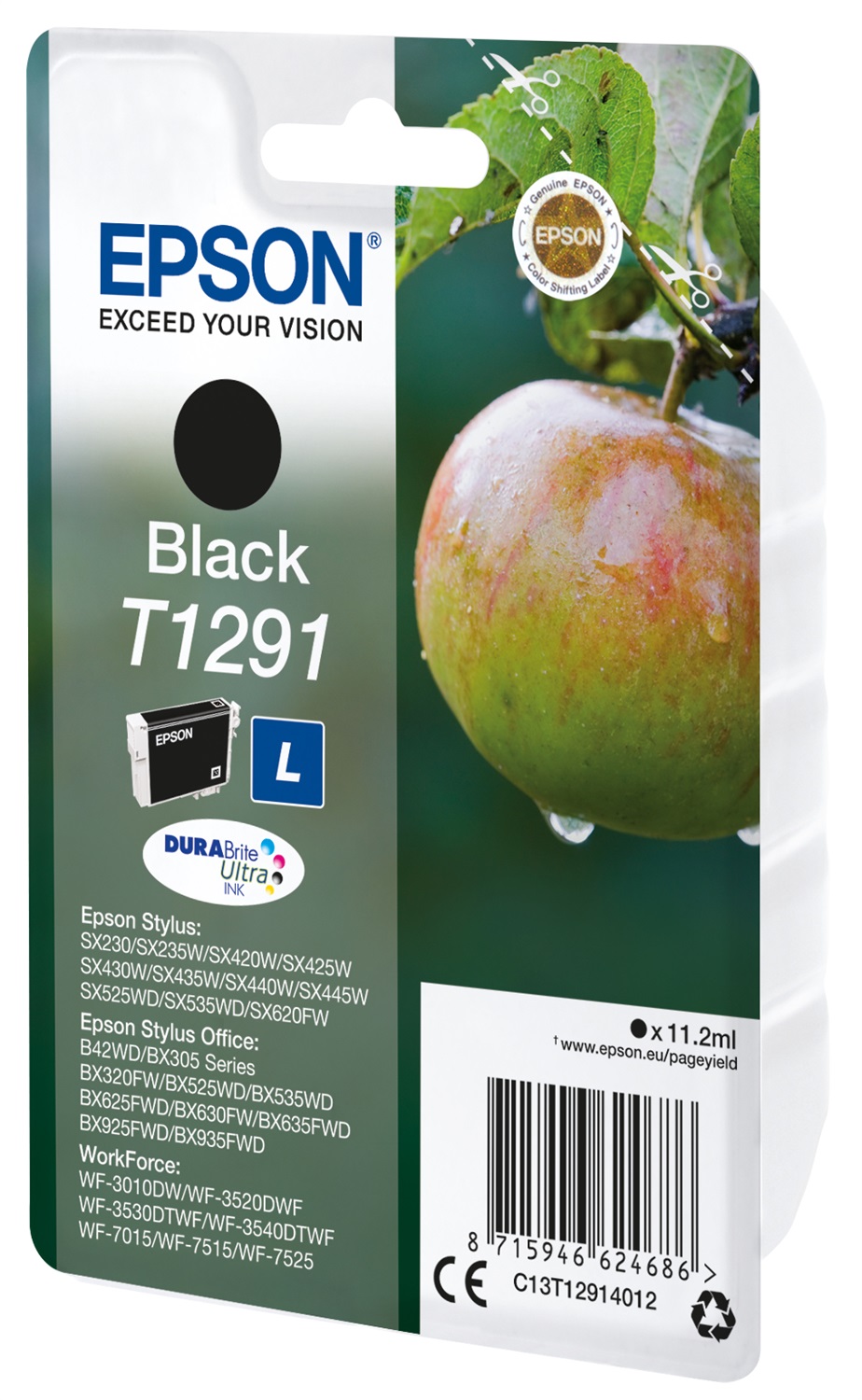 Epson Cartuccia Nero C13T12914022 - Inchiostro a base di pigmento, 11,2 ml, compatibile con diverse stampanti