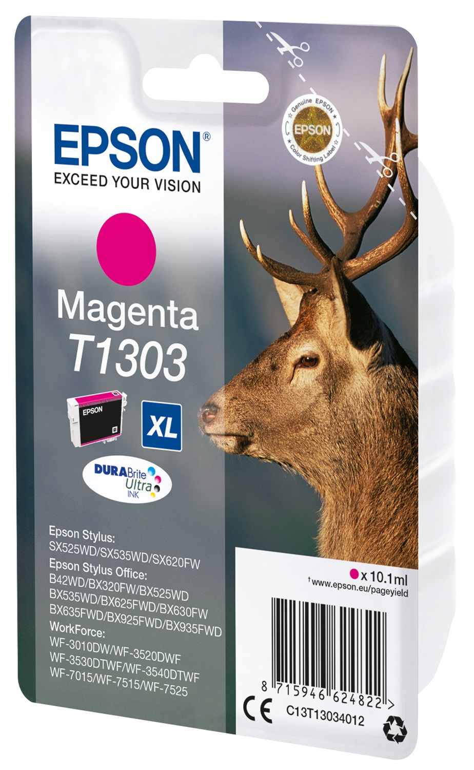 Epson T1303 Cartuccia Magenta 10,1 ml - Inchiostro a base di pigmento, Compatibile con vari modelli Epson