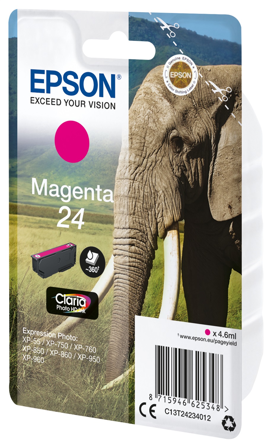 Epson C13T24234022 Cartuccia Magenta 4,6 ml - Compatibile con Expression Photo XP-970, XP-960, XP-950, XP-860, XP-760, XP-55, XP-850, XP-750