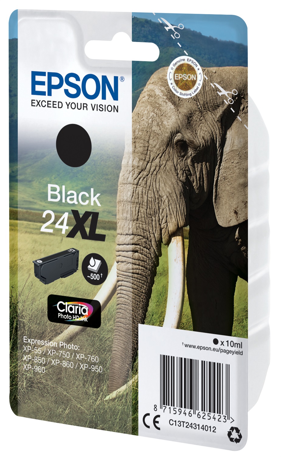 Epson C13T24314022 Cartuccia Nero XL - Inchiostro a base di pigmento, 10 ml, Resa elevata, Compatibile con Expression Photo XP-970, XP-960, XP-950, XP-860, XP-760, XP-55, XP-850, XP-750