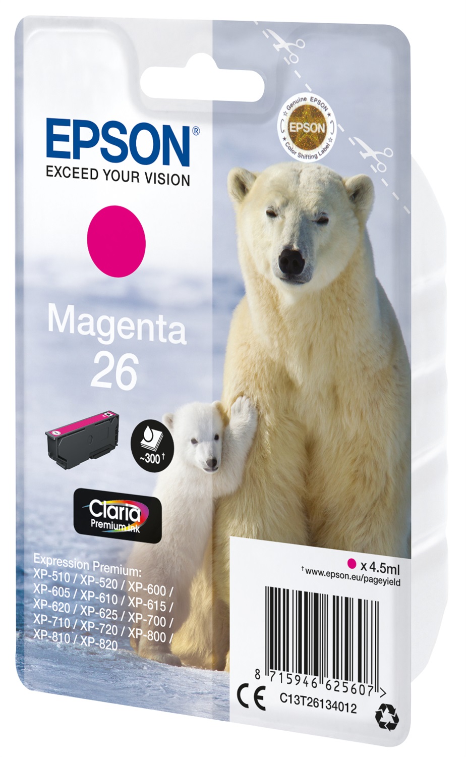 Epson C13T26134022 Cartuccia Magenta 4,5 ml - Compatibile con XP-600/XP-605/XP-700/XP-800