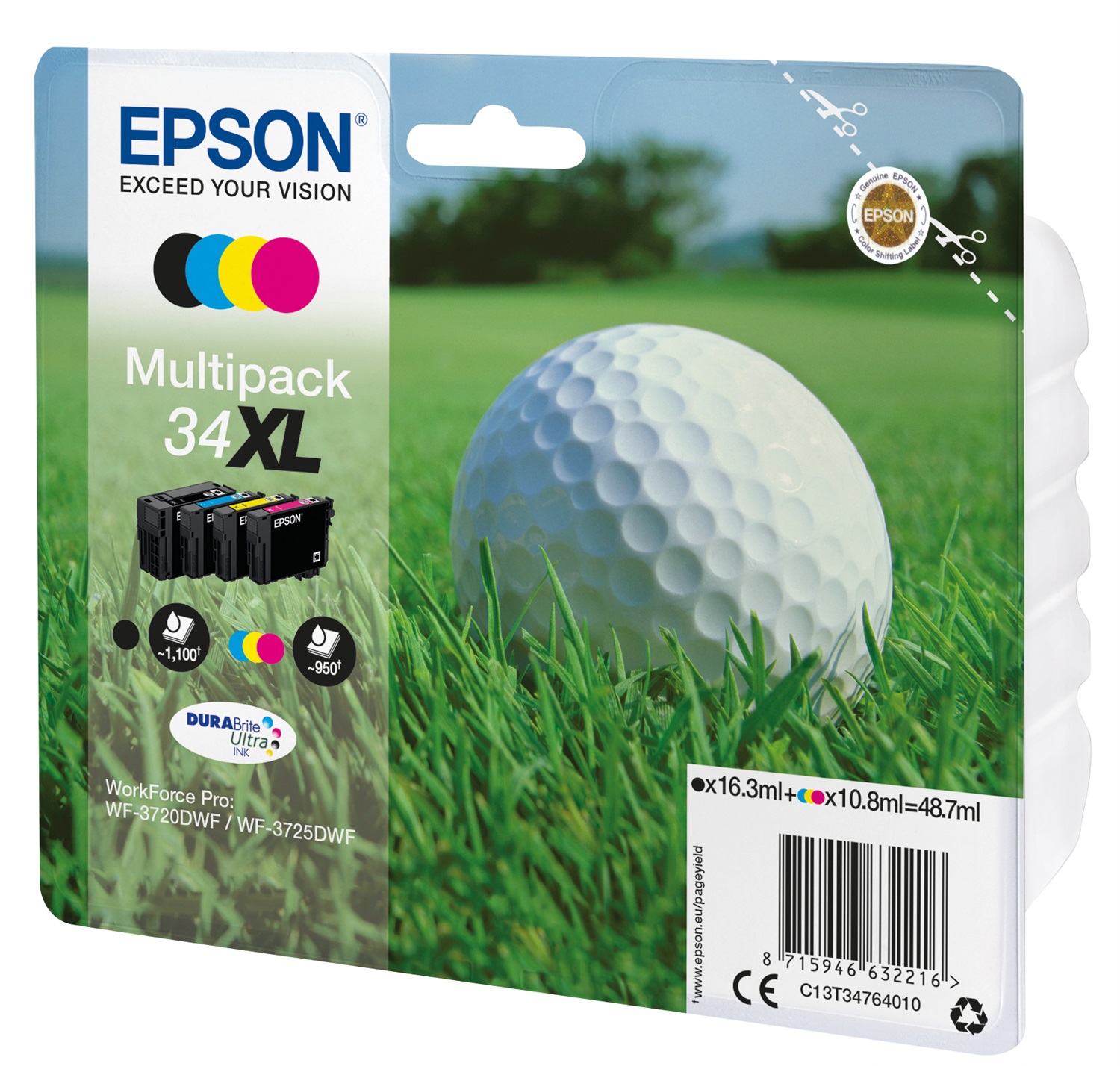 Epson Cartucce d'Inchiostro Multipack 34XL DURABrite Ultra - Nero, Ciano, Magenta, Giallo