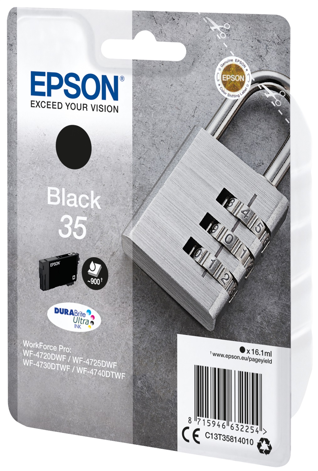 Epson C13T35814010 Cartuccia d'Inchiostro Nero Singlepack 35 DURABrite Ultra Ink - 16,1 ml, ~900 Pagine