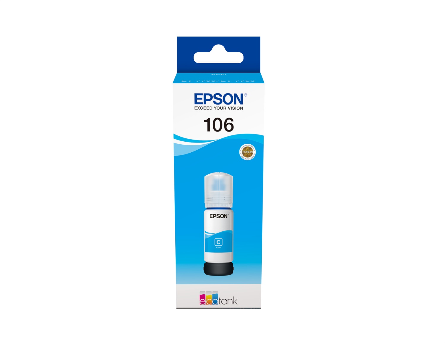 Epson C13T00R240 - Cartuccia d'inchiostro Ciano 106 EcoTank, 70 ml, fino a 5000 pagine, compatibile con ET-7700 e ET-7750