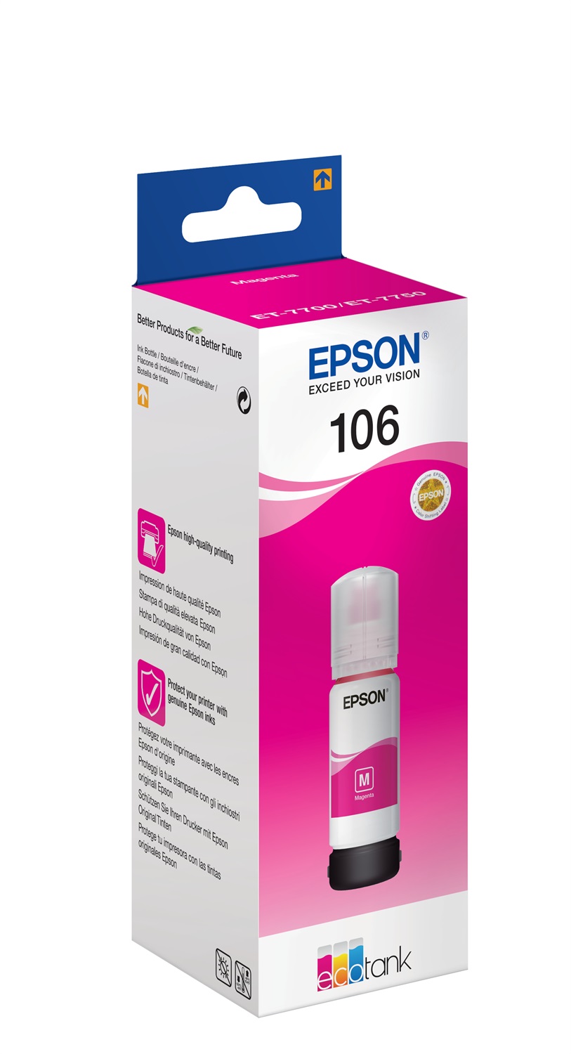 Epson 106 EcoTank Magenta - Cartuccia d'Inchiostro Originale 70 ml, Fino a 5000 Pagine, Compatibile con ET-7700 e ET-7750
