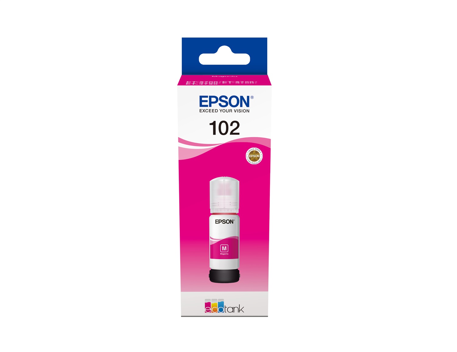 Epson 102 EcoTank Flacone Inchiostro Magenta - 70 ml, Originale, 6000 Pagine, Compatibile con EcoTank ET-2700, ET-2750, ET-3750