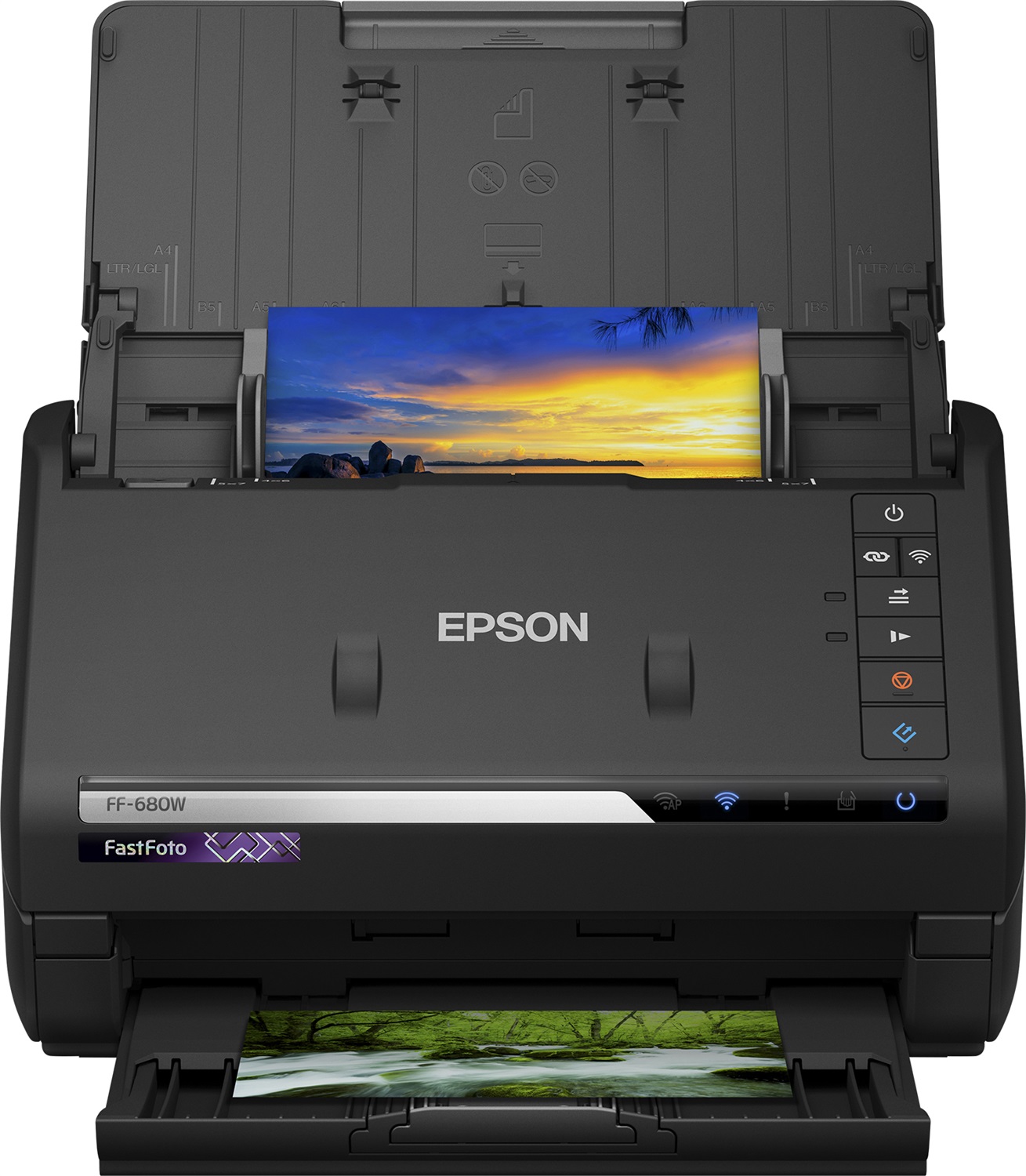 Epson FastFoto FF-680W - Scanner Fotografico A4, 600 x 600 DPI, Alimentatore Automatico, Wi-Fi, Scansione Fronte Retro