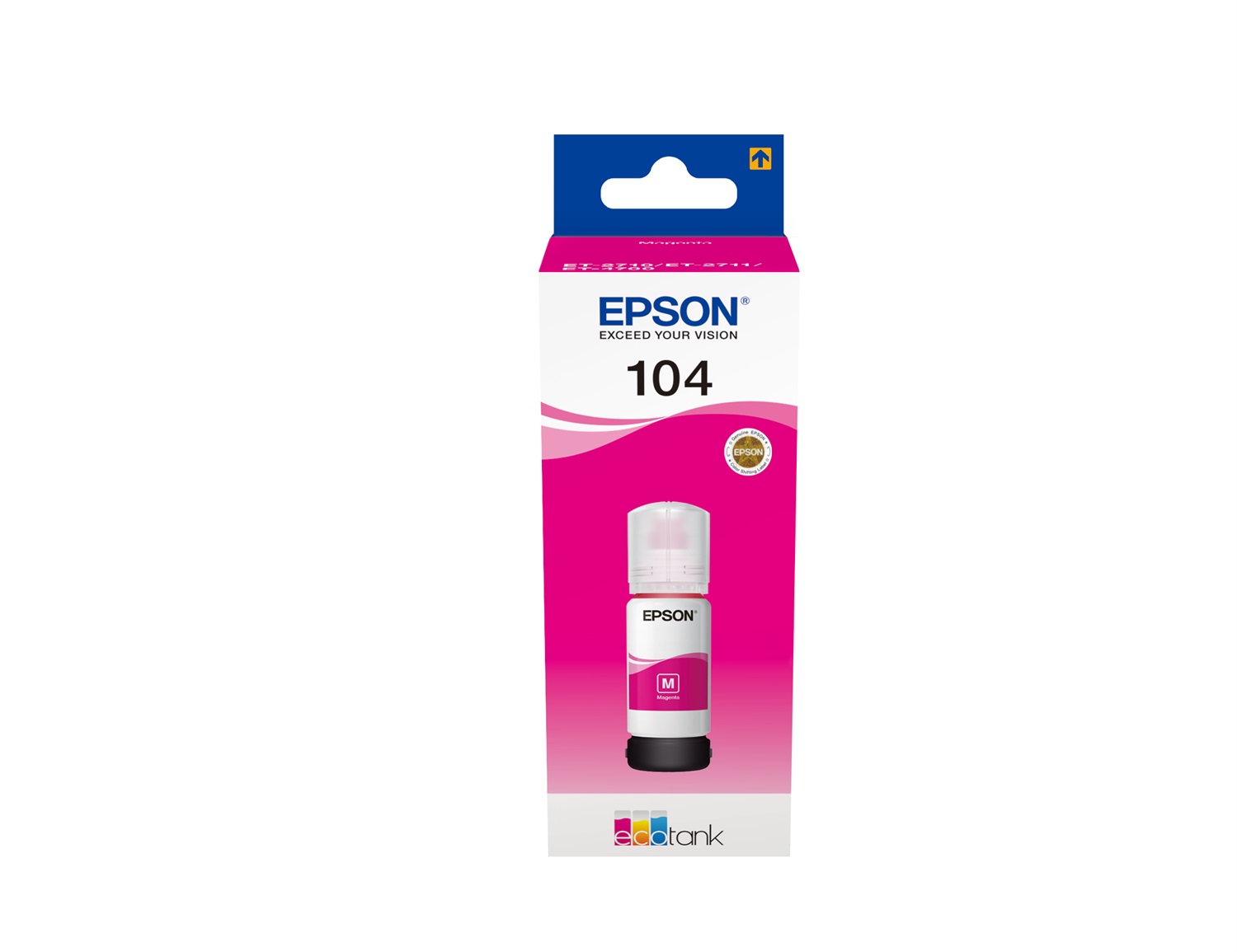 Epson 104 EcoTank Flacone d'Inchiostro Magenta C13T00P340 - 65ml, Resa di ~7500 Pagine, Compatibile con EcoTank ET-4700, ET-2726, ET-2720 e altri