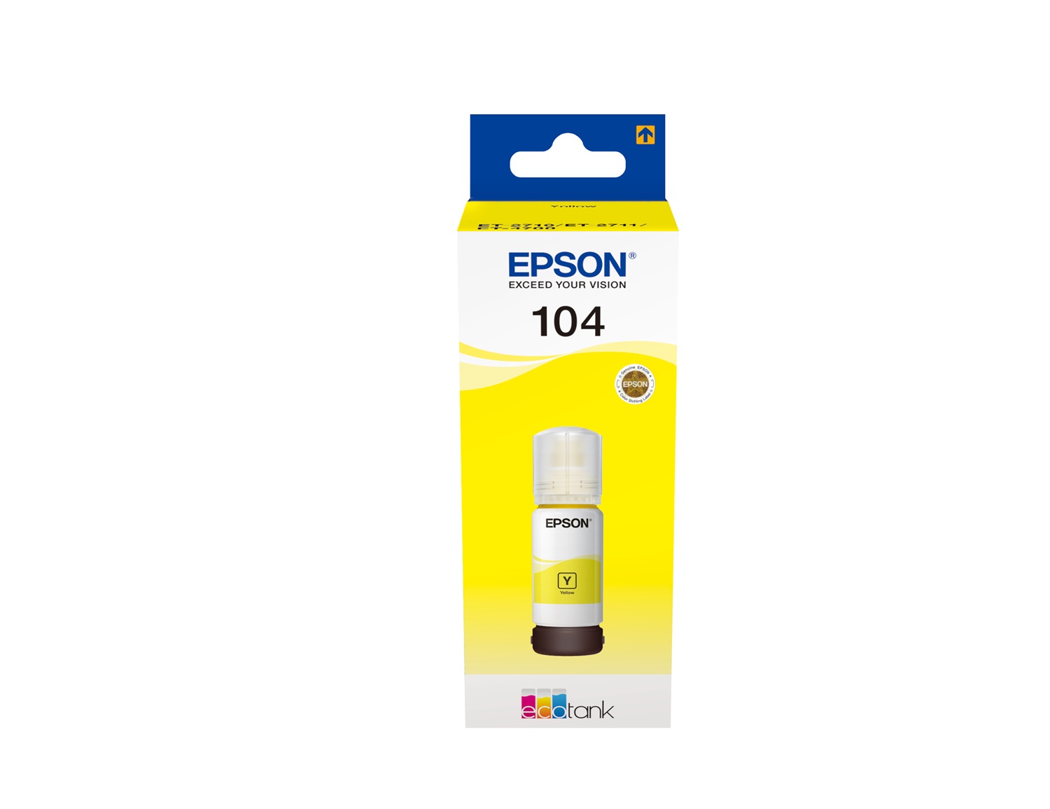 Epson 104 EcoTank Giallo - Flacone d'Inchiostro Originale da 65ml per Stampanti EcoTank