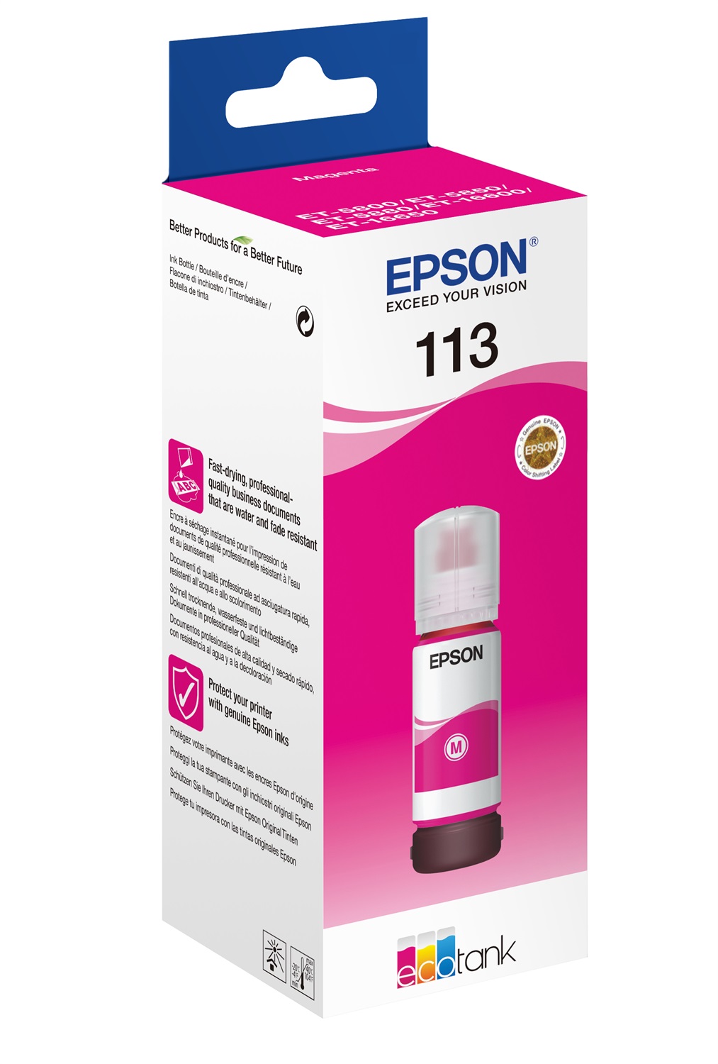 Epson C13T06B340 EcoTank 113 Flacone d'Inchiostro Magenta Pigmentato - 70 ml, 6000 Pagine
