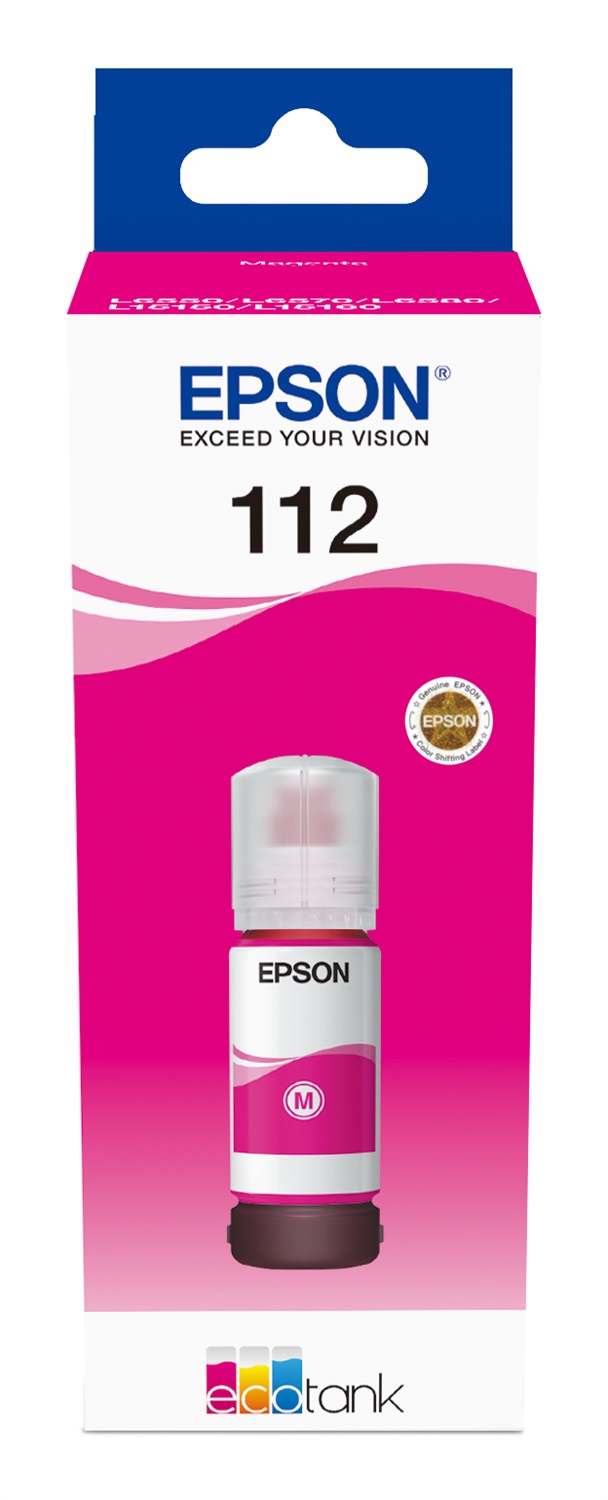 Epson EcoTank 112 Cartuccia Originale Pigmento Magenta 70 ml per L5150 e L5160 - 6000 Pagine