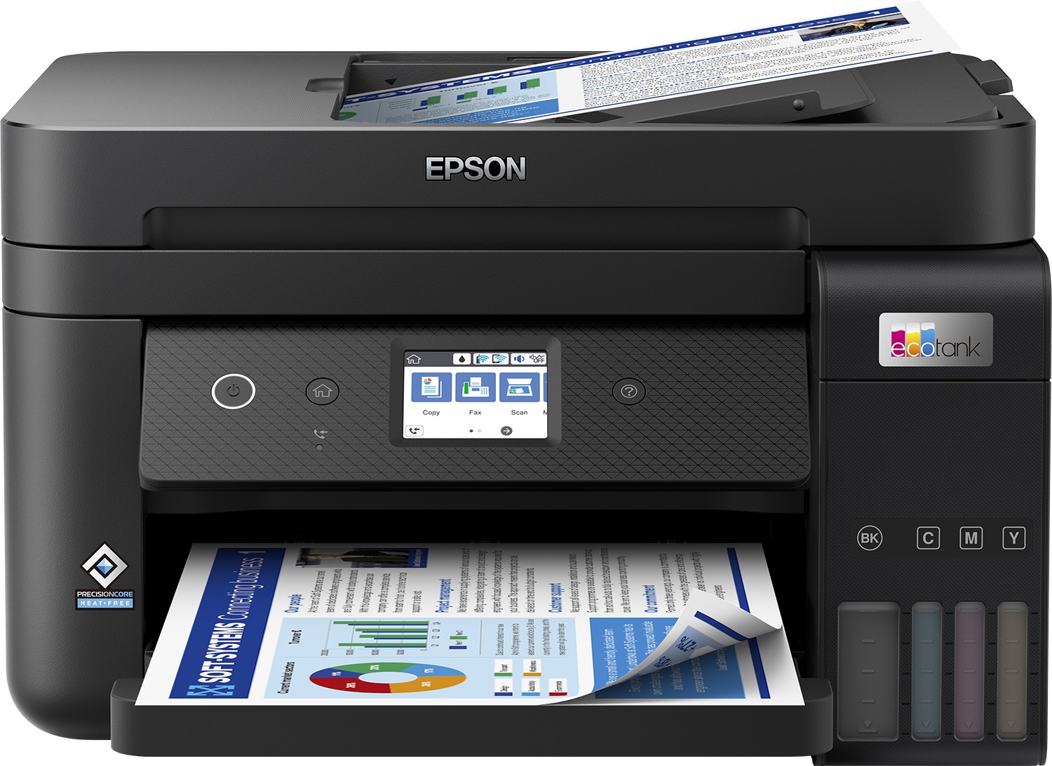 Epson EcoTank ET-4850 - Stampante Multifunzione A4 Inkjet, Stampa, Copia, Scansione e Fax, 4800 x 1200 DPI, Wi-Fi, Ethernet, ADF, Fronte/Retro Automatico, Display LCD Touch