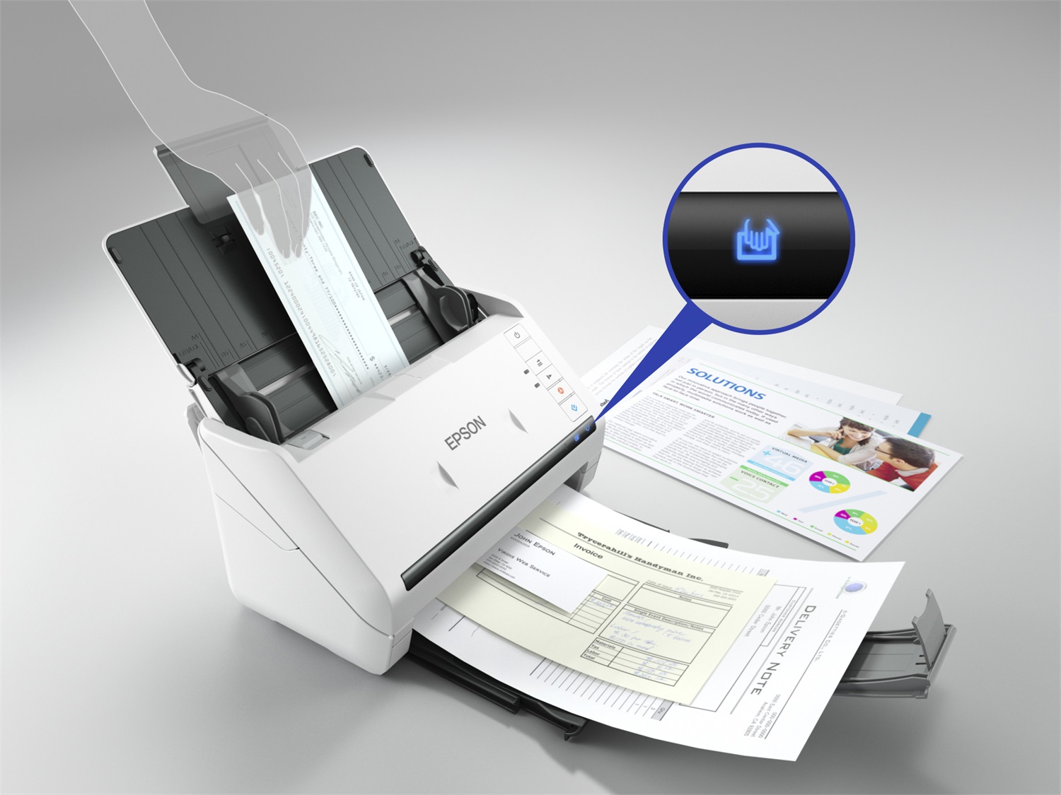 Epson WorkForce DS-770II - Scanner A4 Duplex 600 x 600 DPI, 45 ppm, USB 3.0, ADF, Modalità Slow