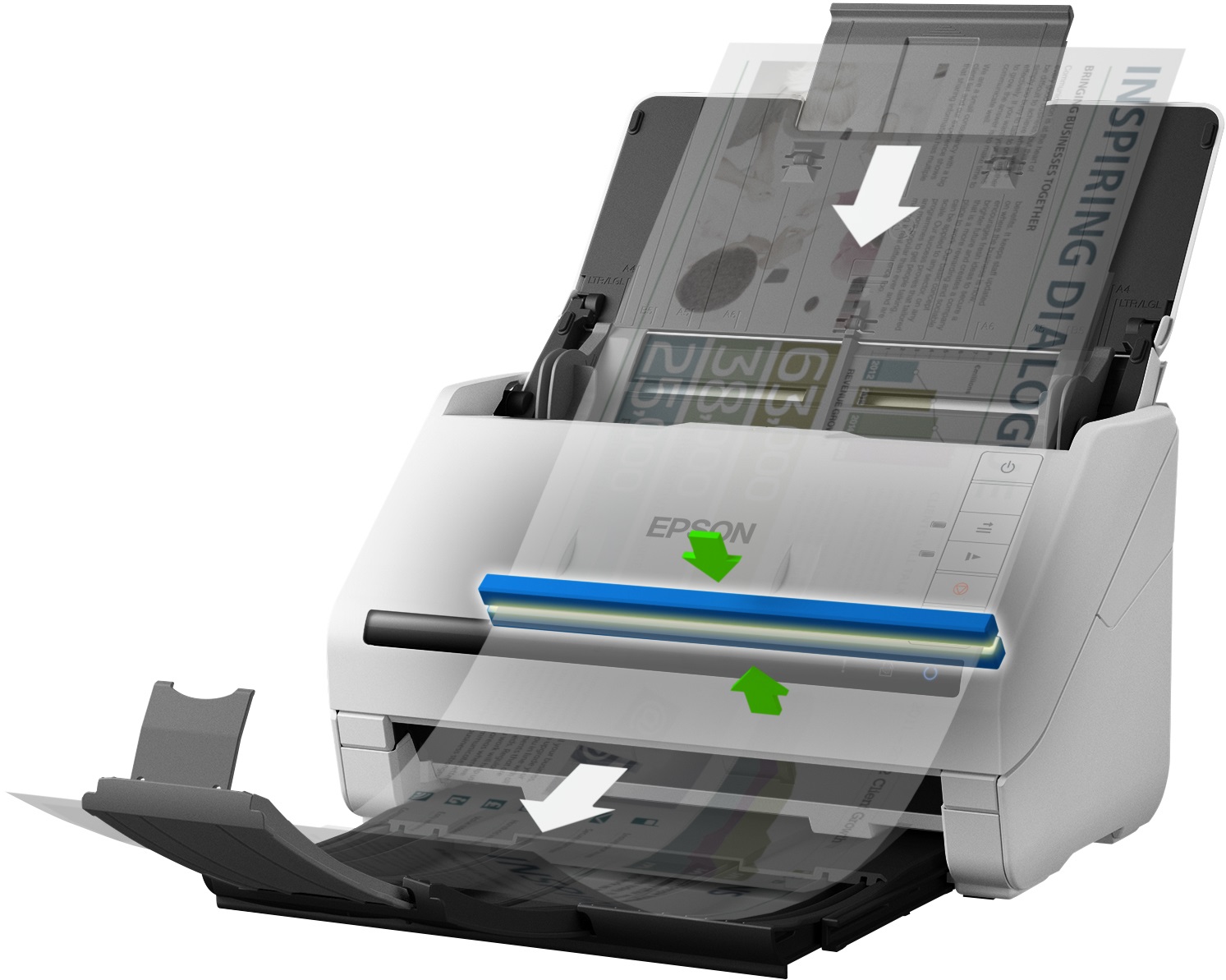 Epson WorkForce DS-770II - Scanner A4 Duplex 600 x 600 DPI, 45 ppm, USB 3.0, ADF, Modalità Slow