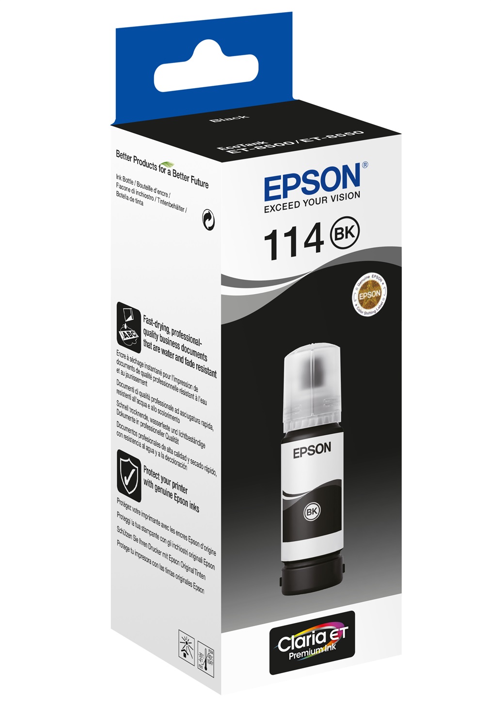Epson 114 EcoTank Inchiostro Nero Pigmentato 70ml - C13T07A140 per ET-8500/8550