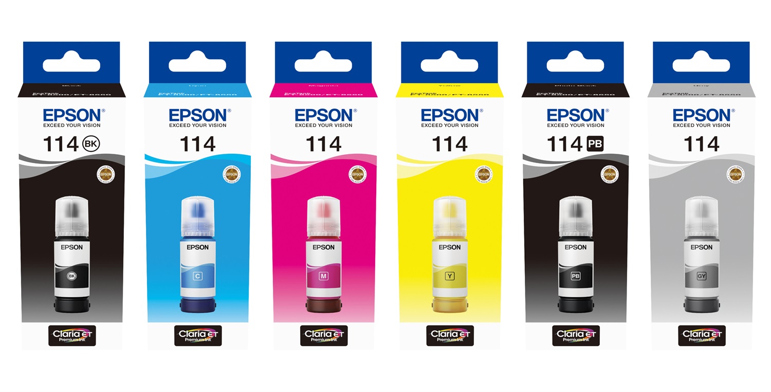 Epson 114 EcoTank Giallo - Flacone d'Inchiostro Originale 70ml per EcoTank ET-8500/ET-8550