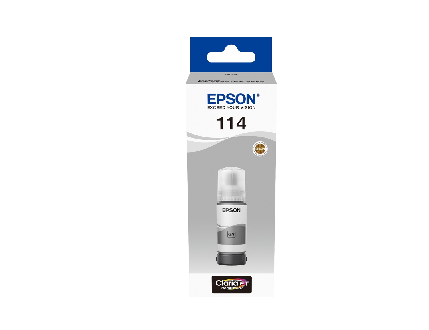 Epson 114 EcoTank Flacone di Inchiostro Grigio Pigmentato 70 ml - Compatibile con ET-8500 e ET-8550