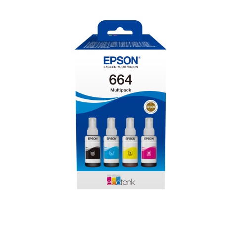 Epson C13T66464A Cartuccia d'Inchiostro Originale 4 pz - Nero, Ciano, Magenta, Giallo