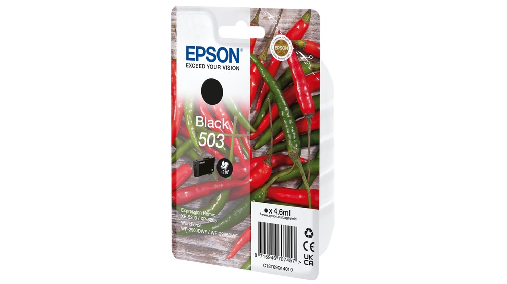 Epson 503 Cartuccia d'Inchiostro Originale Nero - 4,6 ml, 210 Pagine, Confezione Singola