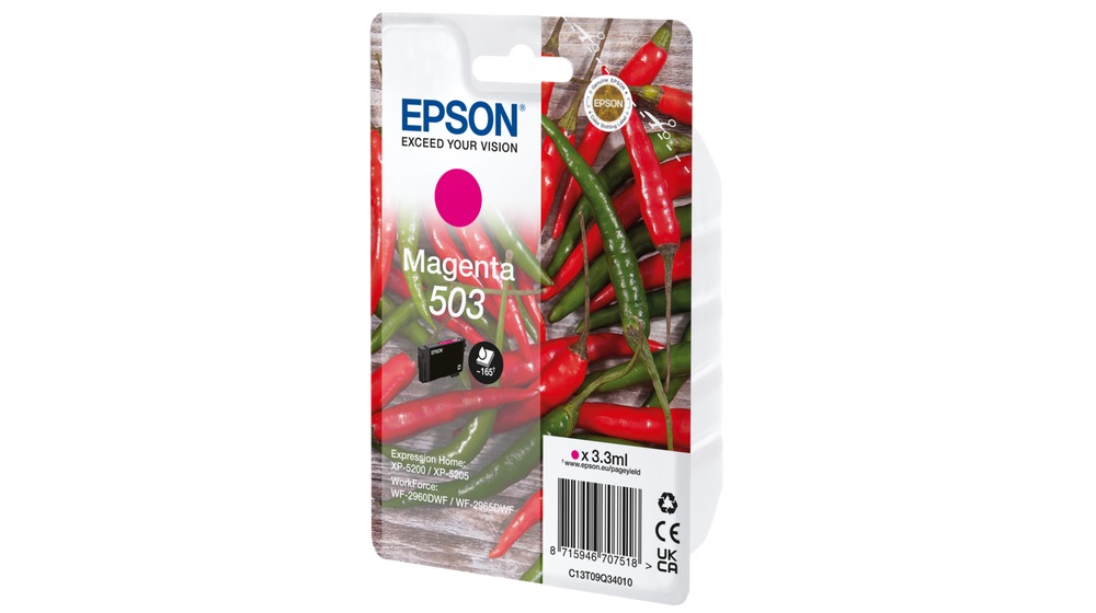 Epson 503 Cartuccia d'Inchiostro Originale Magenta 3,3 ml - Resa Standard 165 Pagine - C13T09Q34010