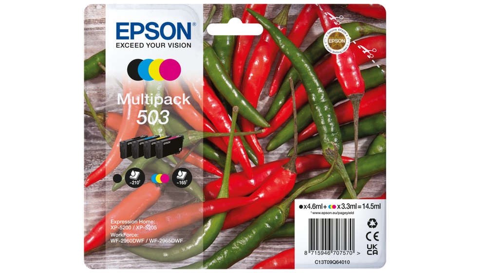 Epson C13T09Q64010 - Cartuccia d'Inchiostro Multipack 4 pz Originale Nero, Ciano, Magenta, Giallo, Resa Standard, 4,6 ml e 3,3 ml