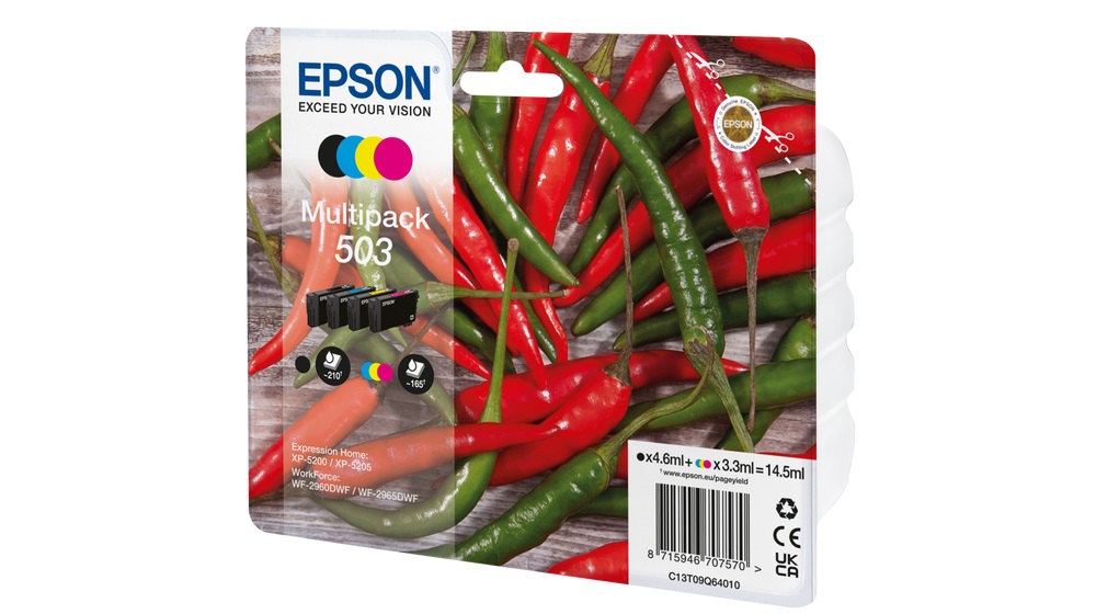 Epson C13T09Q64010 - Cartuccia d'Inchiostro Multipack 4 pz Originale Nero, Ciano, Magenta, Giallo, Resa Standard, 4,6 ml e 3,3 ml