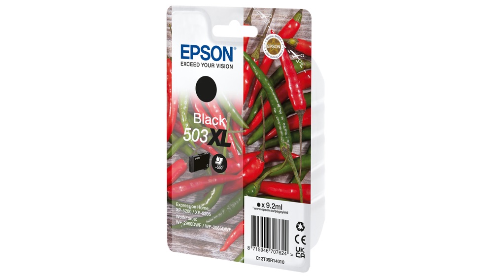 Epson 503XL Cartuccia d'Inchiostro Originale Nero - 9,2 ml, Resa Elevata (~550 Pagine), C13T09R14010