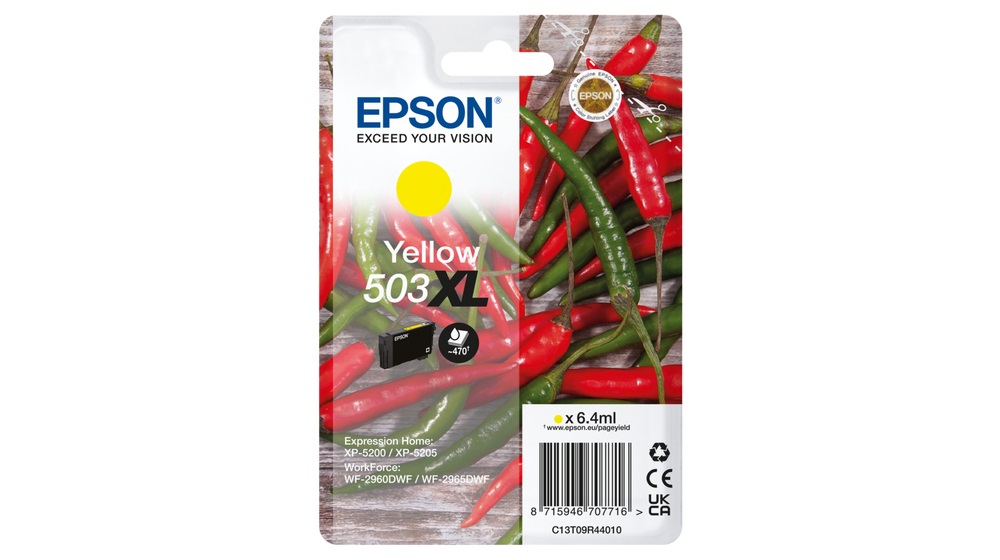 Epson 503XL Cartuccia d'Inchiostro Originale Giallo C13T09R44010 - 6,4 ml, Fino a 470 Pagine