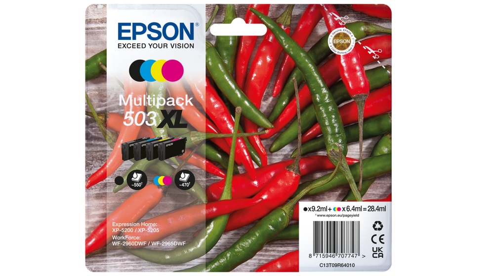 Epson 503XL Cartuccia d'Inchiostro Originale Resa Elevata (XL) - 4 pz: Nero, Ciano, Magenta, Giallo - C13T09R64010
