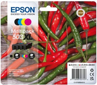 Epson 503XL Cartuccia d'Inchiostro Originale Resa Elevata (XL) - 4 pz Nero, Ciano, Magenta, Giallo
