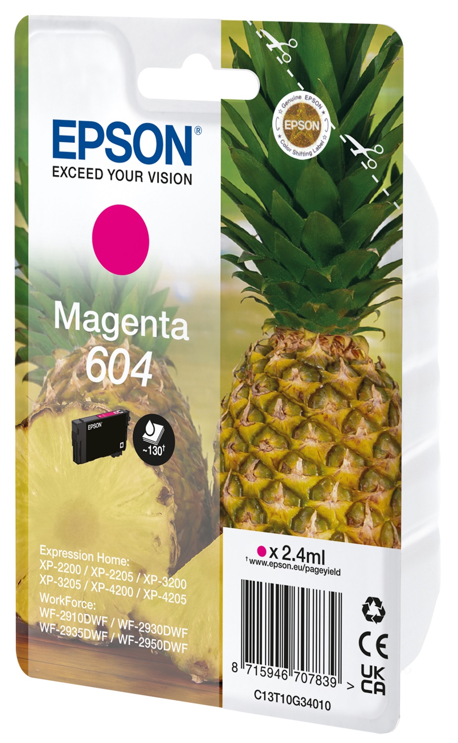 Epson 604 Cartuccia d'Inchiostro Originale Magenta 2,4 ml - Resa Standard - Confezione Singola
