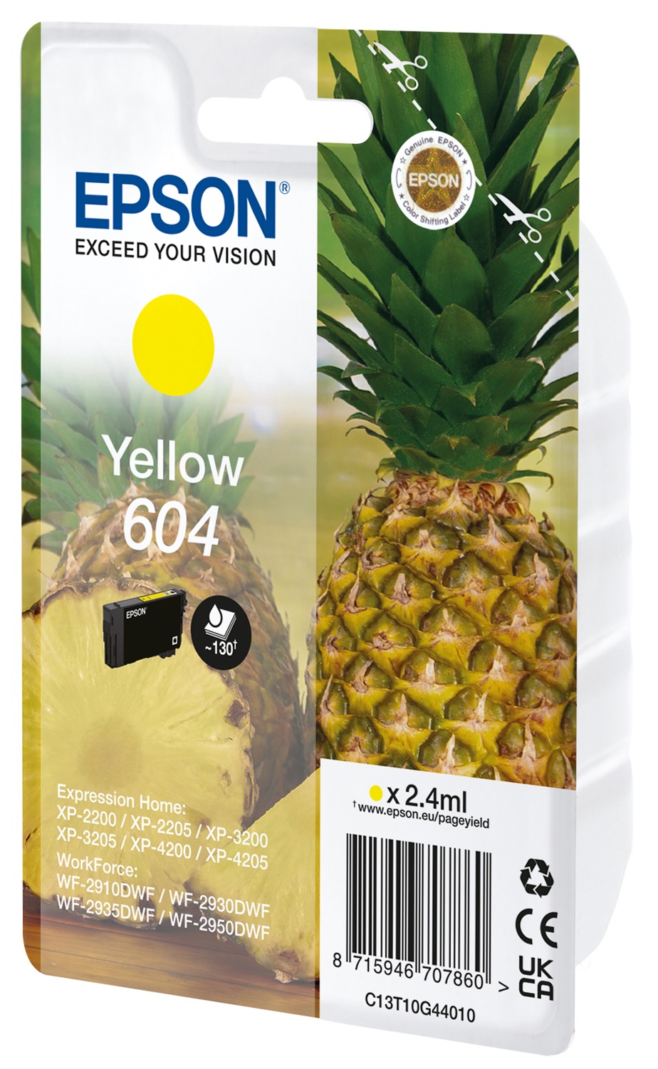 Epson 604 Cartuccia d'Inchiostro Originale Giallo 2,4 ml Resa Standard 1 pz