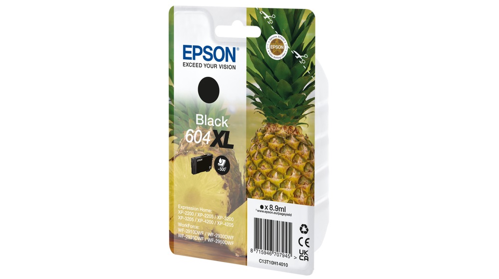 Epson 604XL Cartuccia d'Inchiostro Originale Nero C13T10H14010 - Resa Elevata (XL) 8,9 ml - Fino a 500 Pagine