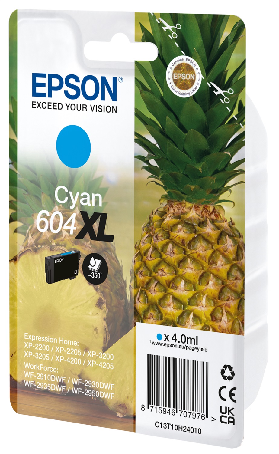 Epson 604XL Cartuccia d'Inchiostro Ciano Originale Resa Elevata (XL) 2,4 ml - 1 pz