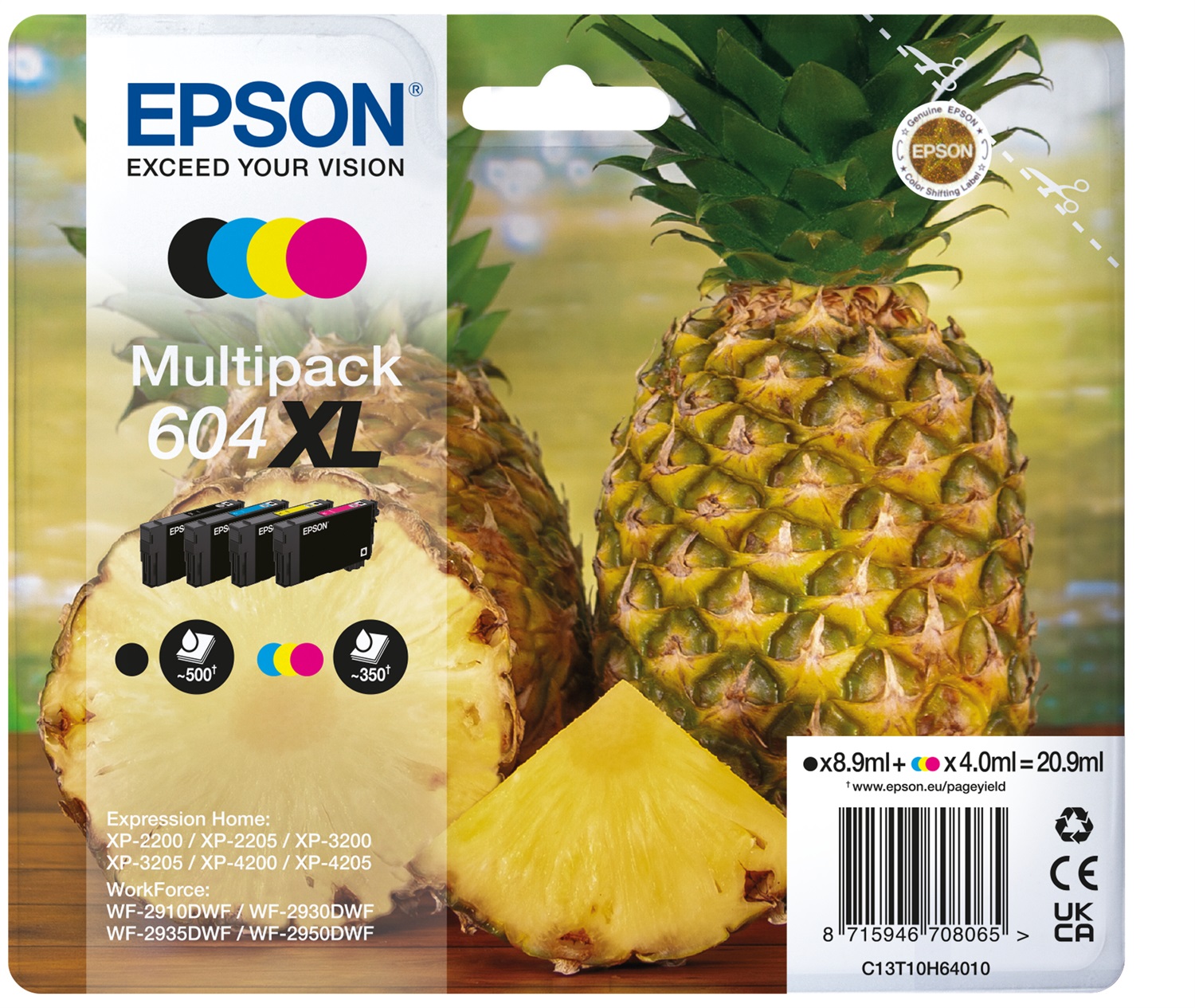 Epson 604XL Cartuccia d'Inchiostro Originale Resa Elevata (XL) - 4 Pz: Nero, Ciano, Magenta, Giallo