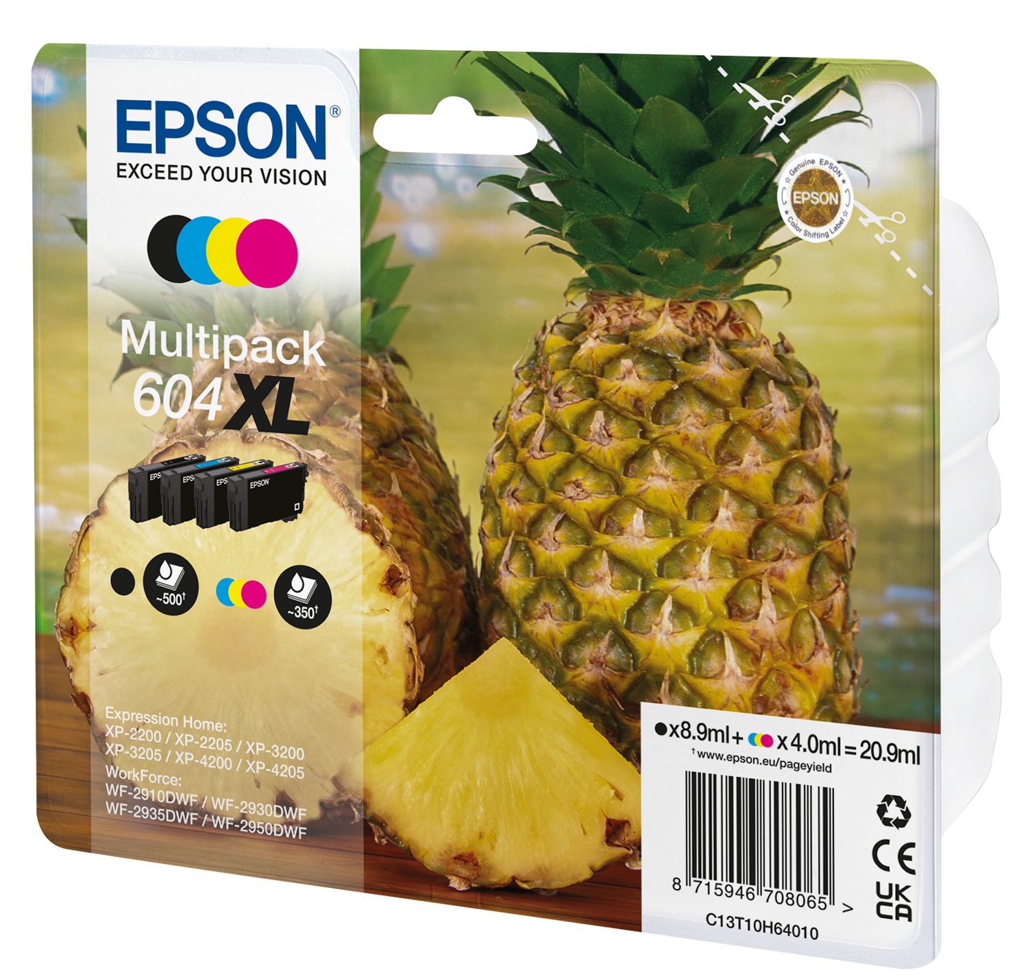 Epson 604XL Cartuccia d'Inchiostro Originale Resa Elevata (XL) - 4pz Nero, Ciano, Magenta, Giallo