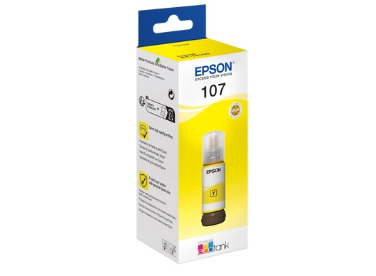 Epson 107 Cartuccia d'Inchiostro Originale Giallo 70ml - EcoTank, 1 pz, Fino a 7200 Pagine