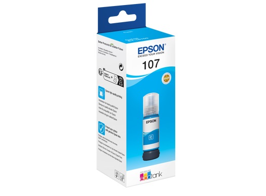 Epson 107 Cartuccia d'Inchiostro Ciano Originale 70ml C13T09B240 - Compatibile con EcoTank ET-18100, Resa di ~7200 Pagine