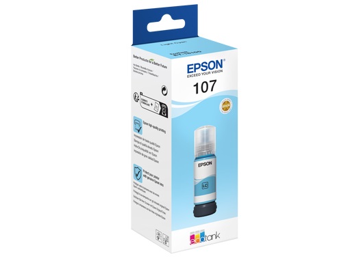 Epson 107 Cartuccia d'Inchiostro Originale Ciano Chiaro 70ml - C13T09B540 per EcoTank ET-18100
