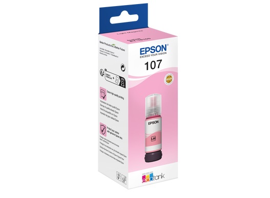 Epson 107 Cartuccia d'Inchiostro Originale Magenta Chiaro 70 ml - Compatibile con EcoTank ET-18100