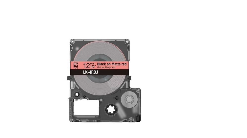 Epson LK-4RBJ Cartuccia a nastro per etichettatura Nero/Rosso, 1,2 cm, Trasferimento termico, Opaco