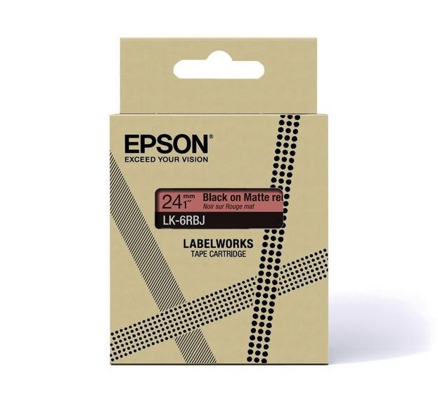 Epson C53S672072 Etichetta per Stampante Nero/Rosso 1,8 cm - Compatibile con LW-C610 e LW-C410
